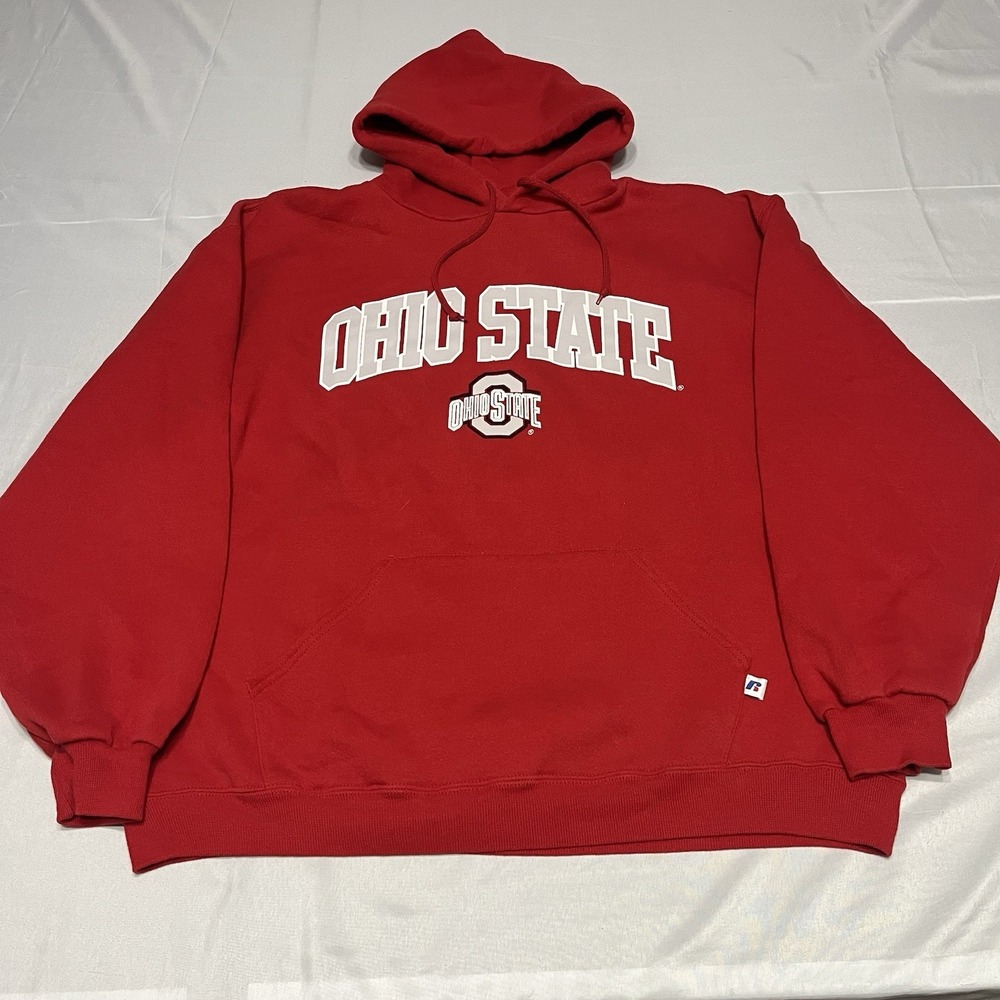 Vintage Russell Athletic Ohio State Buckeyes Hoodie Mens XL Red Y2K